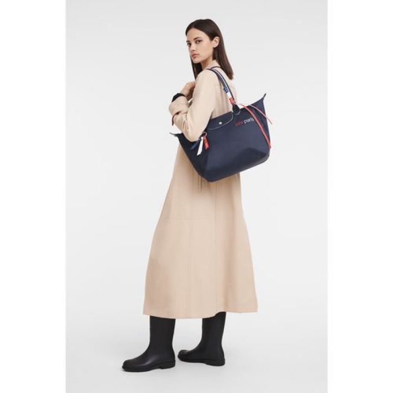 Longchamp Le Pliage Tres Paris Shopping bag L Navy | DNVAFPK-58