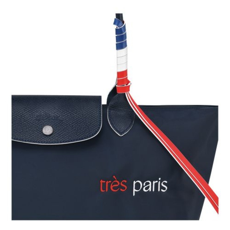 Longchamp Le Pliage Tres Paris Shopping bag L Navy | DNVAFPK-58