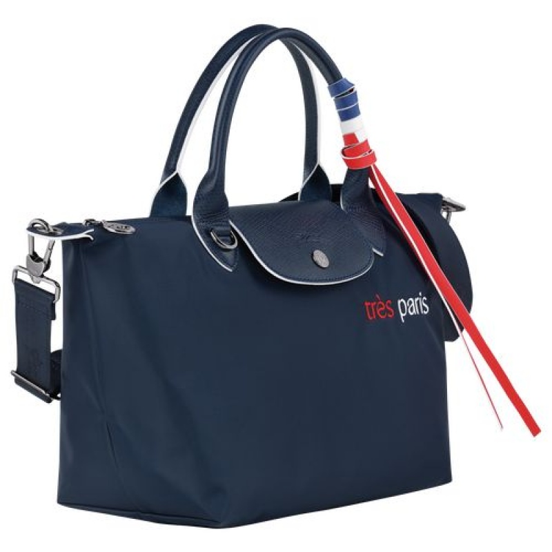 Longchamp Le Pliage Tres Paris Top handle bag S Navy | AKJPZDI-74