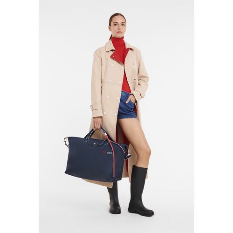 Longchamp Le Pliage Tres Paris Travel bag L Navy | SFAIYOC-97
