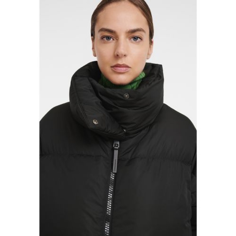 Longchamp Long puffer jacket Black | TVDQYKE-35