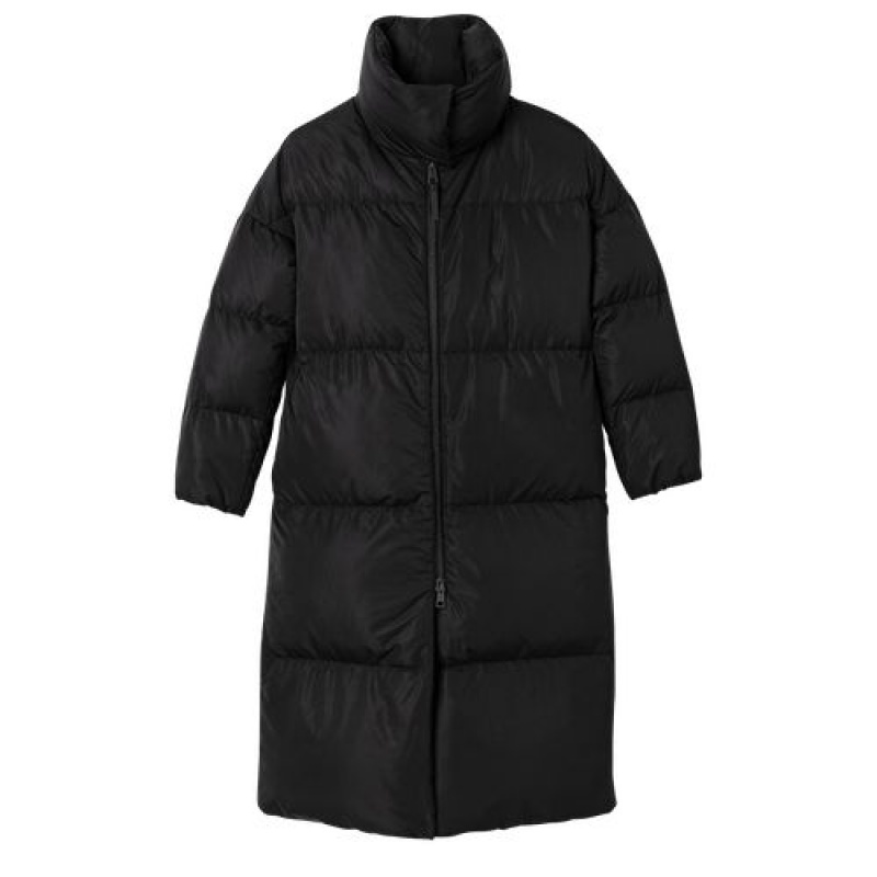 Longchamp Long puffer jacket Black | TVDQYKE-35