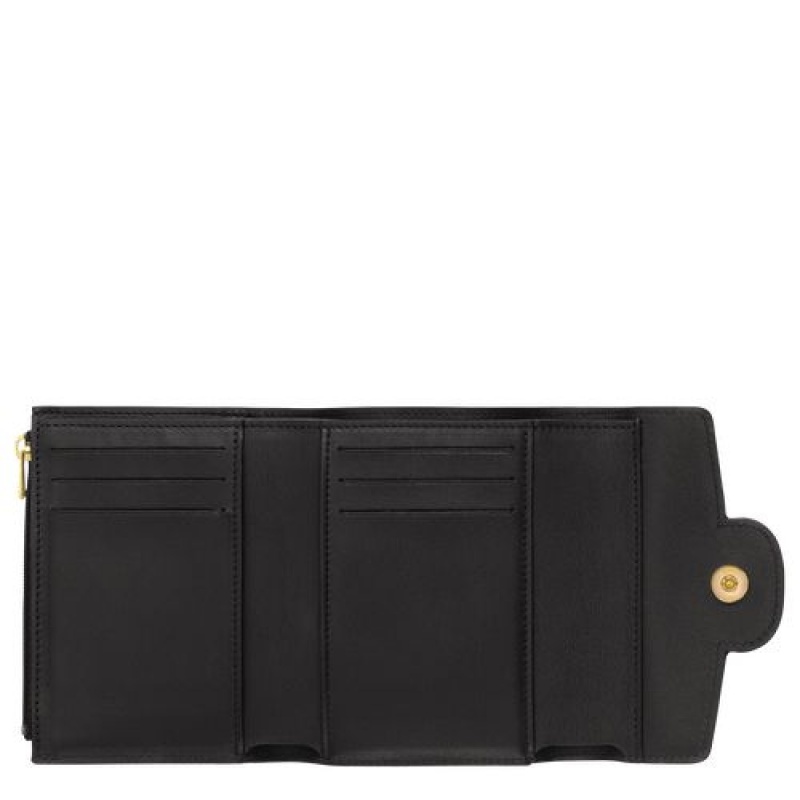 Longchamp Mademoiselle Compact wallet Black | PCSDHAY-76