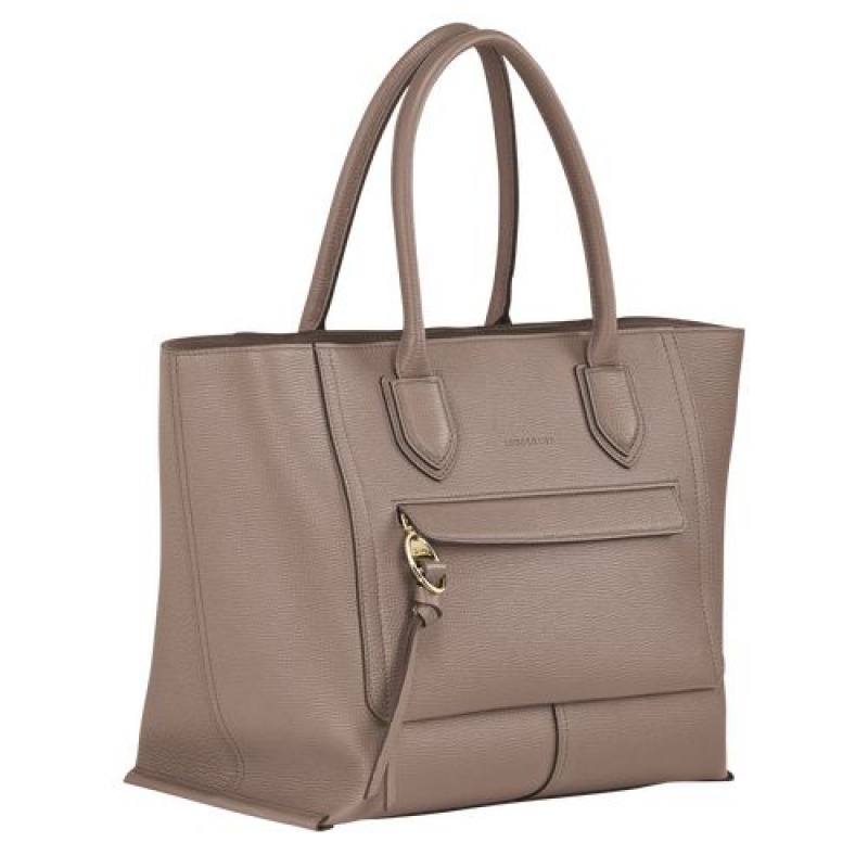 Longchamp Mailbox Top handle bag L Taupe | FKNQBXV-92