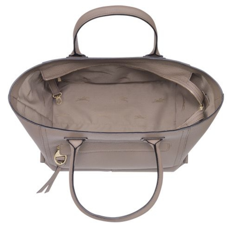Longchamp Mailbox Top handle bag L Taupe | FKNQBXV-92