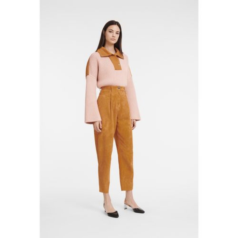 Longchamp Mesh and Nylon sweater Pale Pink | DUORTCK-09