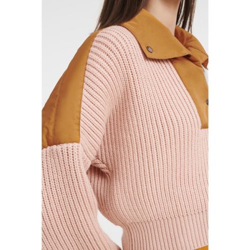 Longchamp Mesh and Nylon sweater Pale Pink | DUORTCK-09