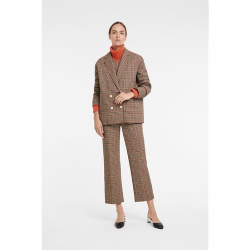 Longchamp Pea coat Cognac | QAICYXR-95