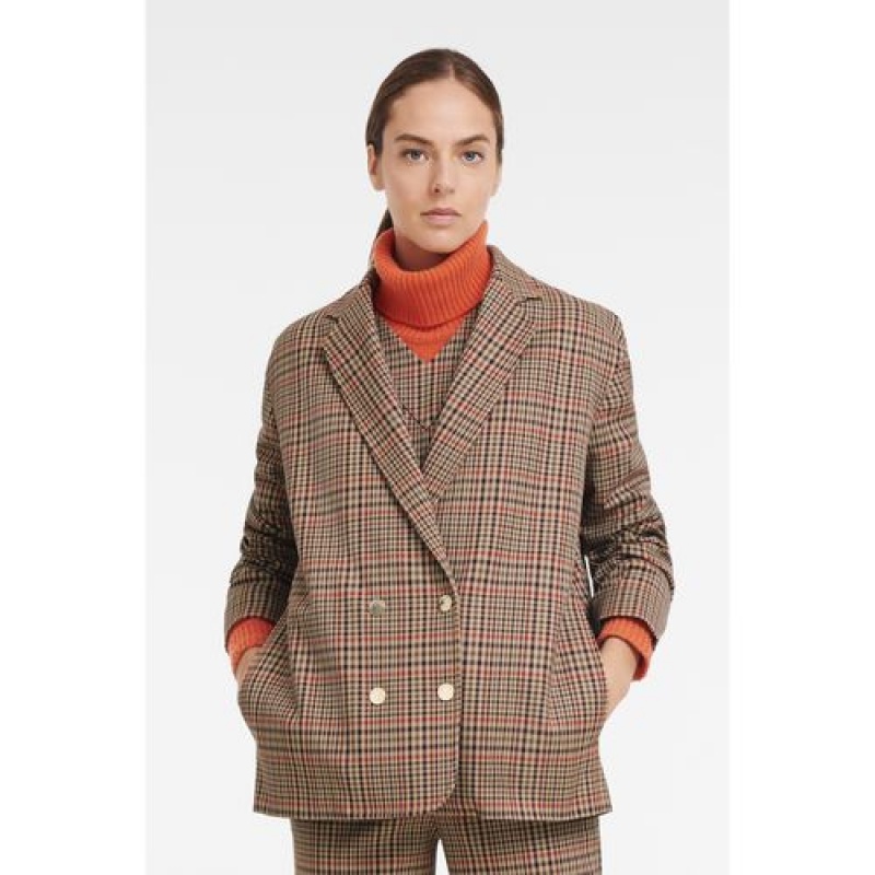 Longchamp Pea coat Cognac | QAICYXR-95