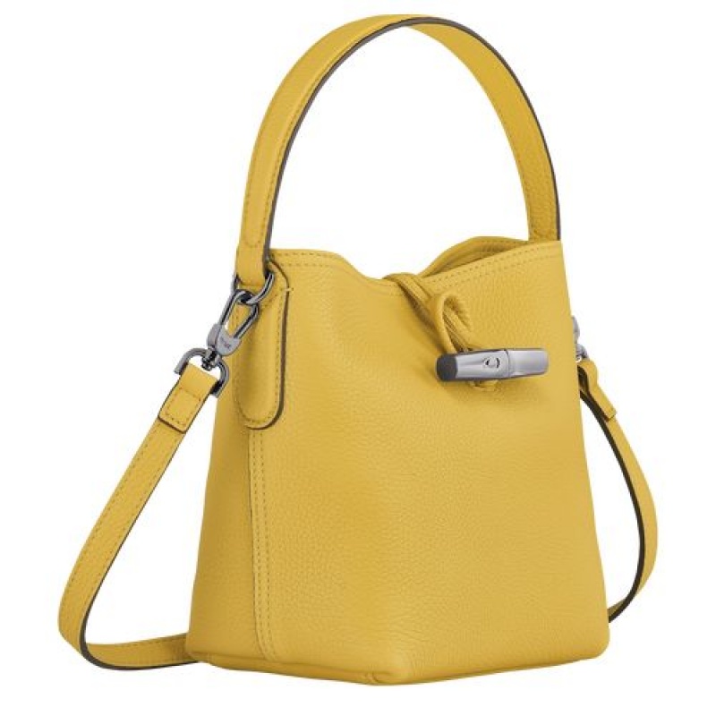 Longchamp Roseau Essential Bucket bag S Yellow | EHFNJQM-52