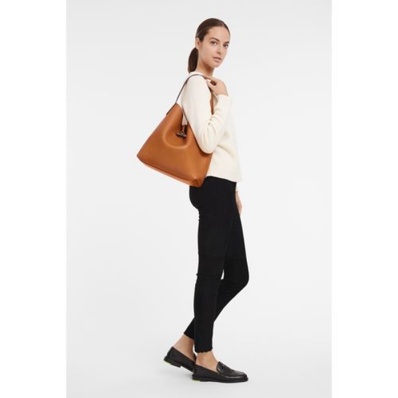 Longchamp Roseau Essential Hobo bag Saffron | BEFLTRZ-48
