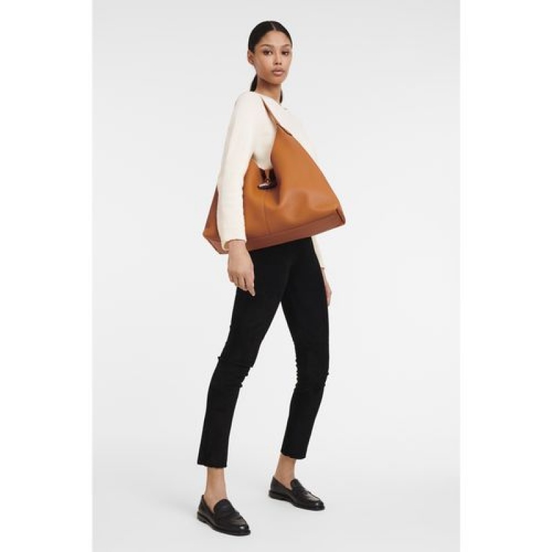 Longchamp Roseau Essential Hobo bag XL Saffron | NVBPQYT-70