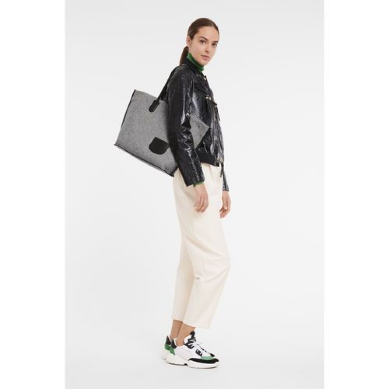 Longchamp Roseau Essential Shopping bag L Grey | EYNQTWM-54
