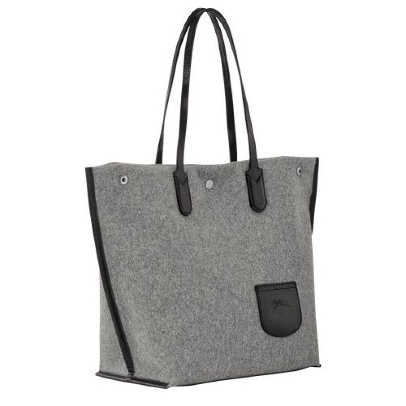 Longchamp Roseau Essential Shopping bag L Grey | EYNQTWM-54
