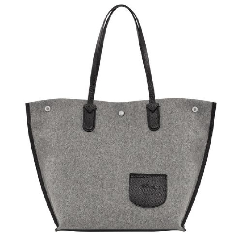 Longchamp Roseau Essential Shopping bag L Grey | EYNQTWM-54