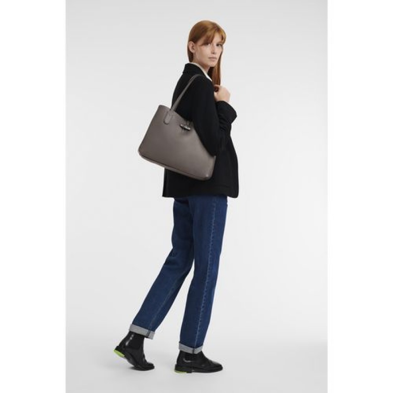 Longchamp Roseau Essential Shoulder bag Grey | IBDJYPE-95