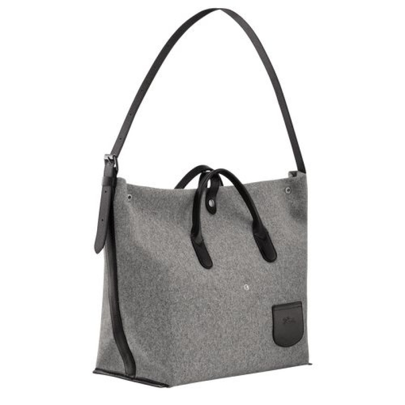Longchamp Roseau Essential Top handle bag XL Grey | JAIGNRX-10