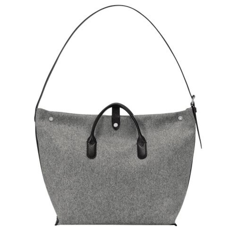 Longchamp Roseau Essential Top handle bag XL Grey | JAIGNRX-10