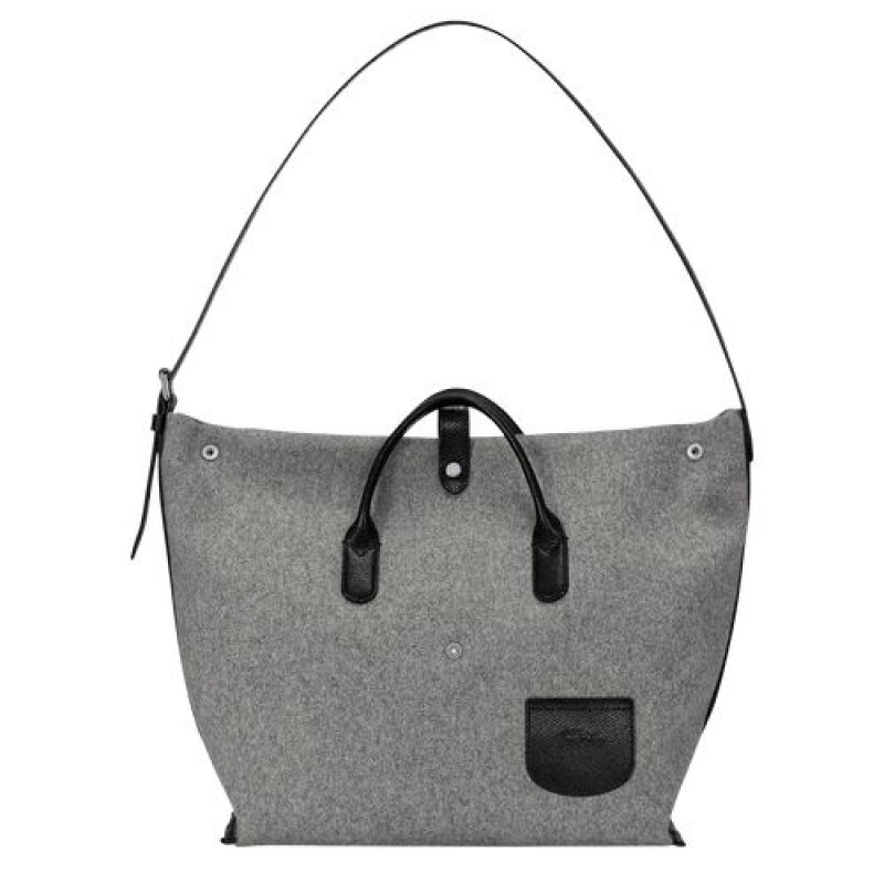 Longchamp Roseau Essential Top handle bag XL Grey | JAIGNRX-10