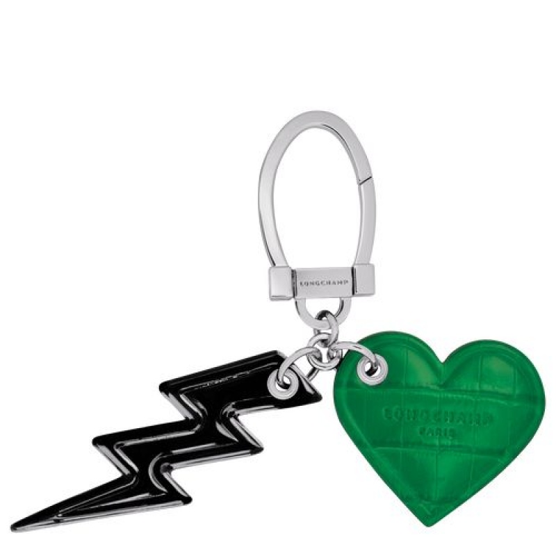 Longchamp Roseau Ladie's Key rings Black/Green | MARTWOY-36