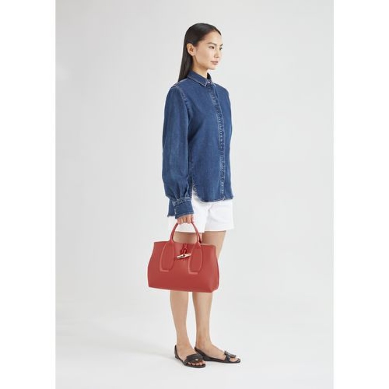 Longchamp Roseau Shadow Top handle bag XS Blush | NHTLEFI-37