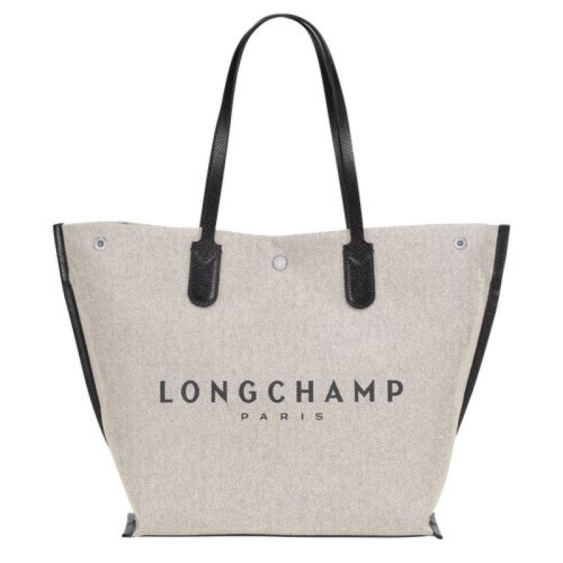Longchamp Roseau Shopping bag L Ecru | KFRMJIG-34