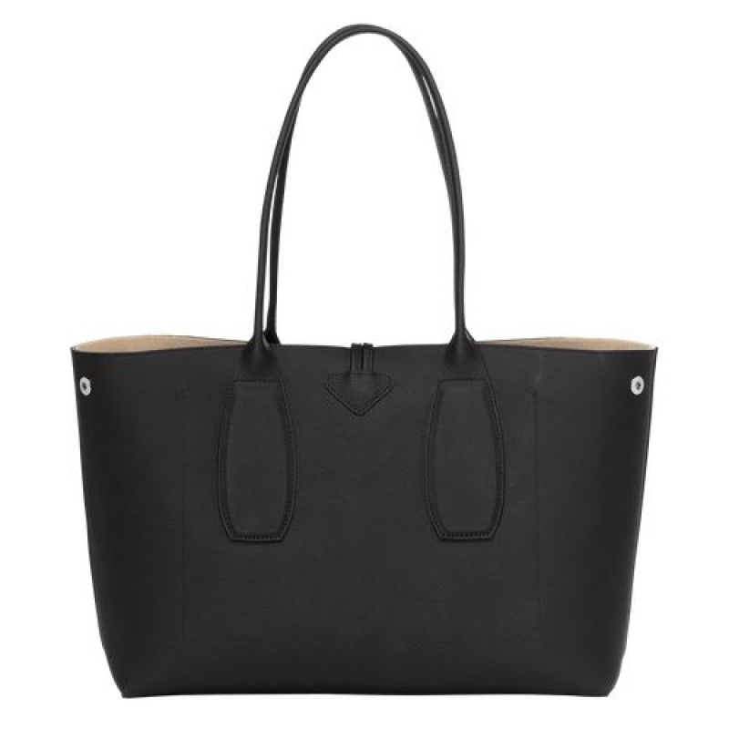 Longchamp Roseau Shoulder bag Black | FUWQSTX-81