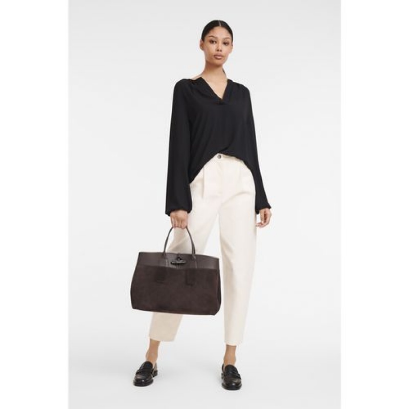 Longchamp Roseau Top handle bag L Red | HEZPCLA-67