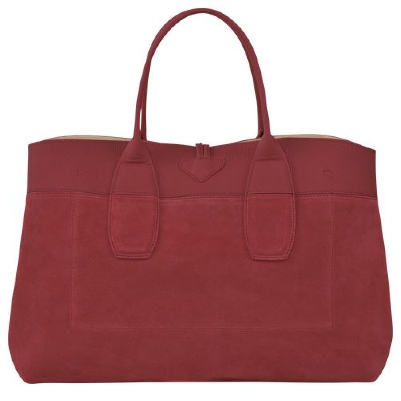 Longchamp Roseau Top handle bag L Red | HEZPCLA-67