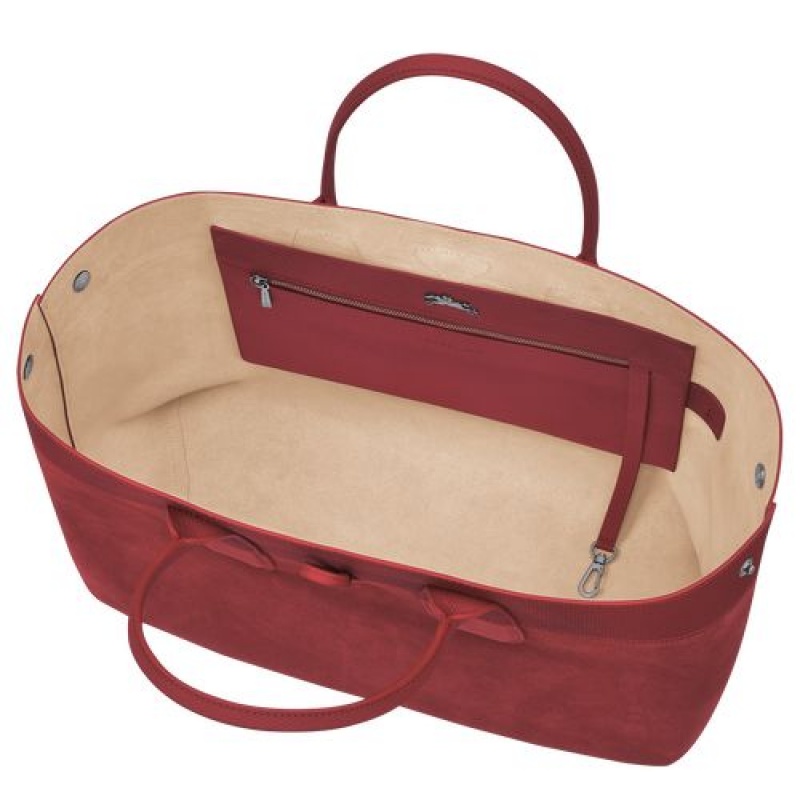 Longchamp Roseau Top handle bag L Red | HEZPCLA-67