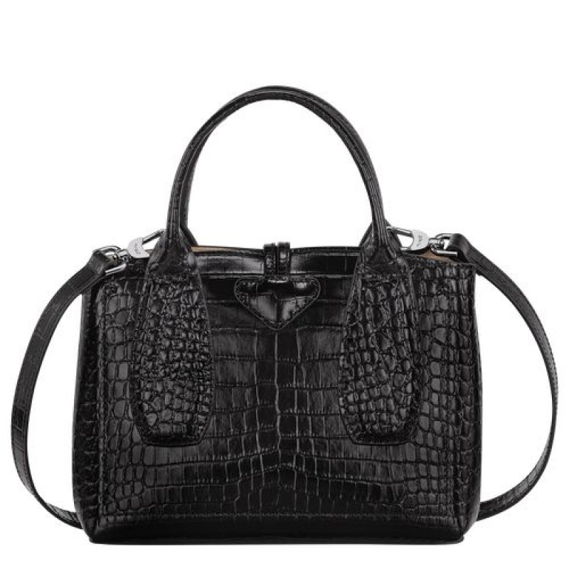 Longchamp Roseau Top handle bag S Black | AXZRWFV-02