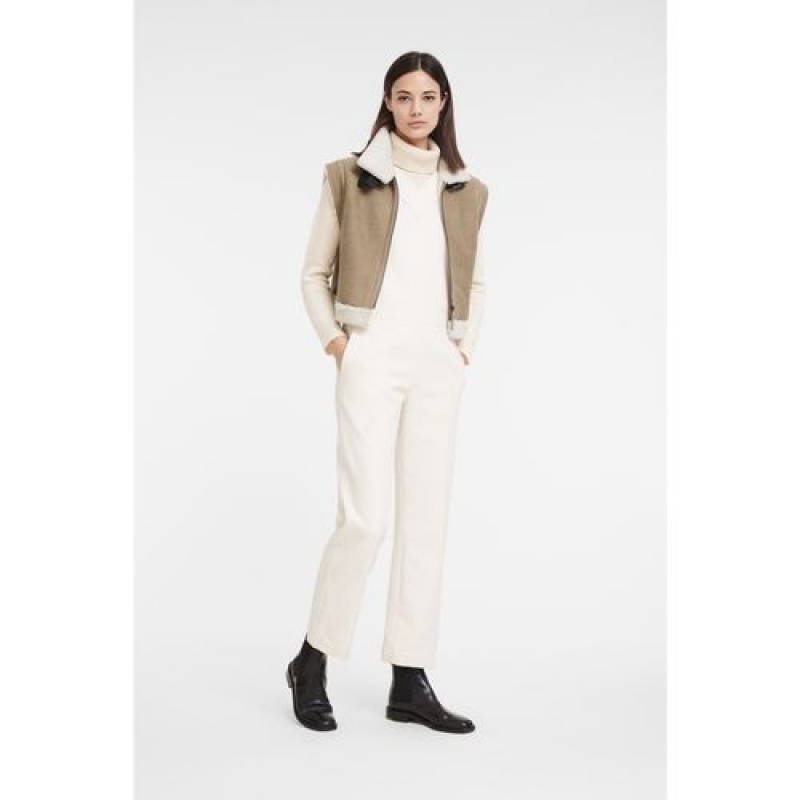 Longchamp Short sleeveless vest Natural | ZKEGRLN-61