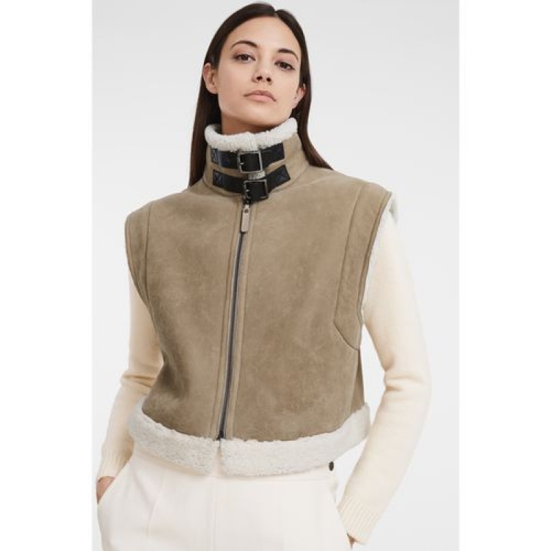 Longchamp Short sleeveless vest Natural | ZKEGRLN-61