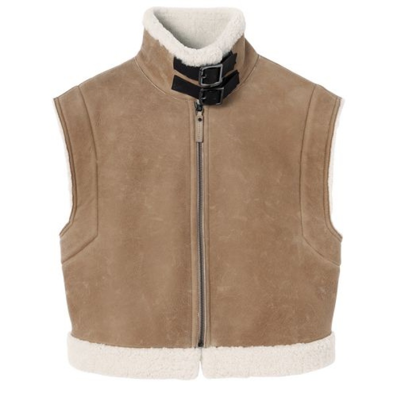 Longchamp Short sleeveless vest Natural | ZKEGRLN-61