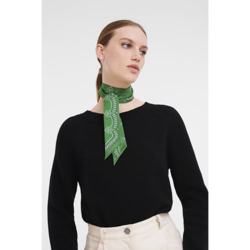 Longchamp Silk ribbon Green | OADRXEW-29
