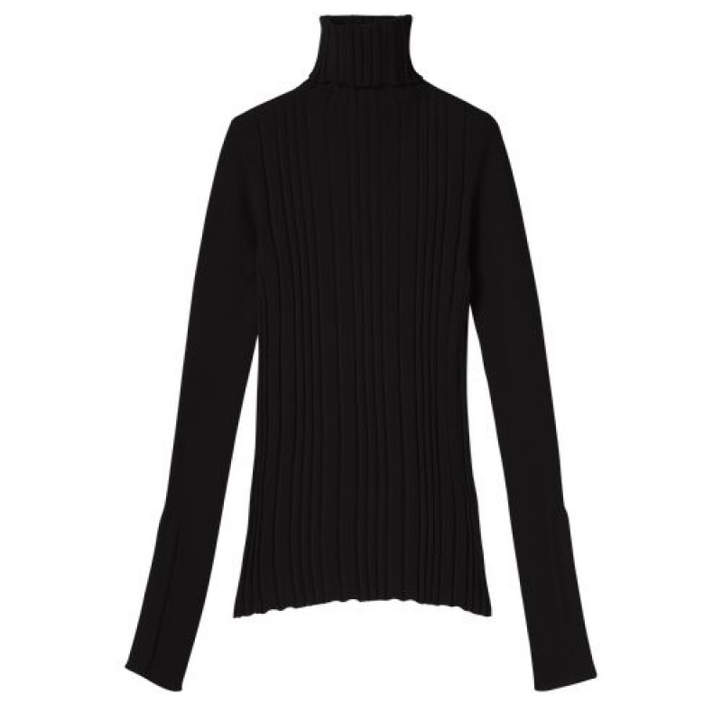 Longchamp Sweater Black | ENPJHFG-18