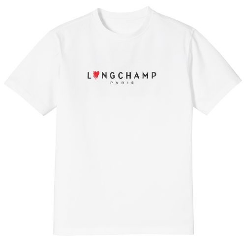 Longchamp T-shirt White | EDWFQRB-56