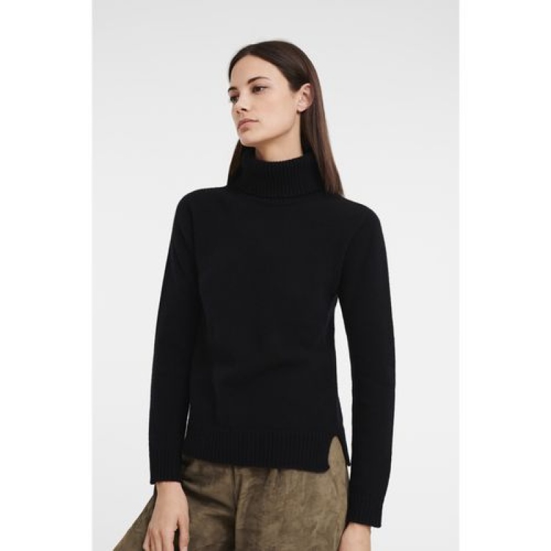 Longchamp Turtleneck sweater Black | CJPYZIF-04