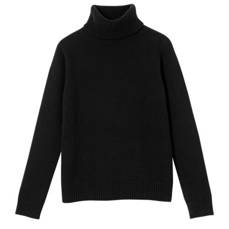Longchamp Turtleneck sweater Black | CJPYZIF-04