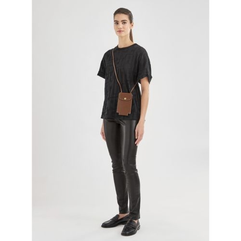 Longchamp epure Phone case with leather lace Orange | ACTFEHW-93